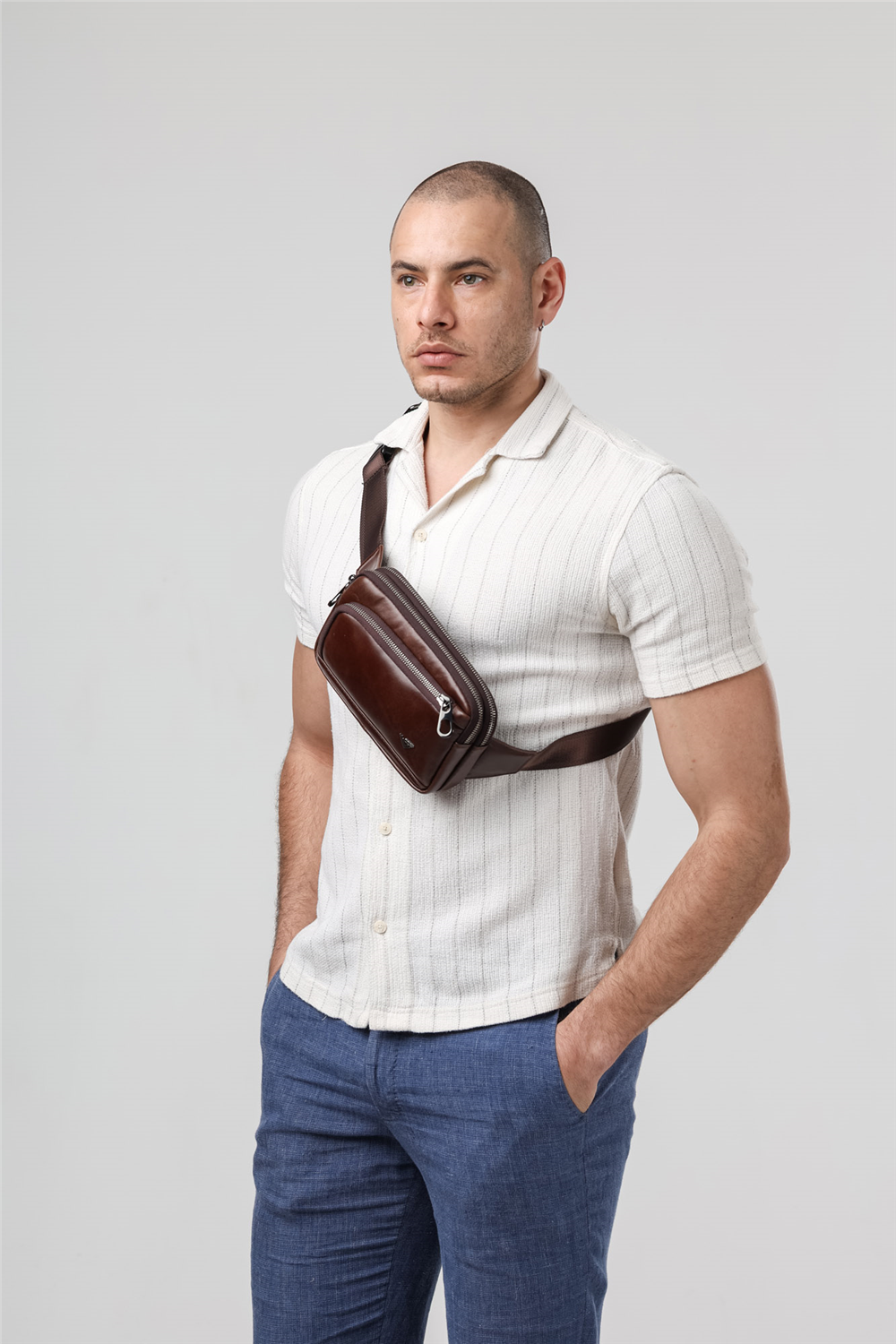ÇÇS 31713 Hakiki Deri Çapraz Çanta