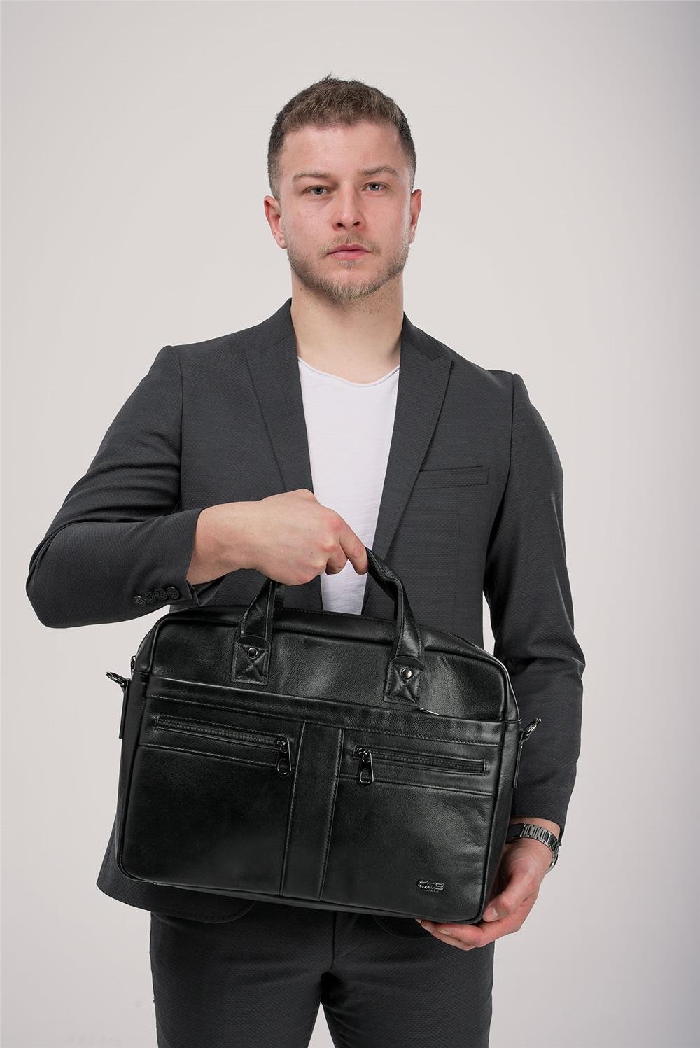 ÇÇS 71469 Hakiki Deri Evrak Çantasıı