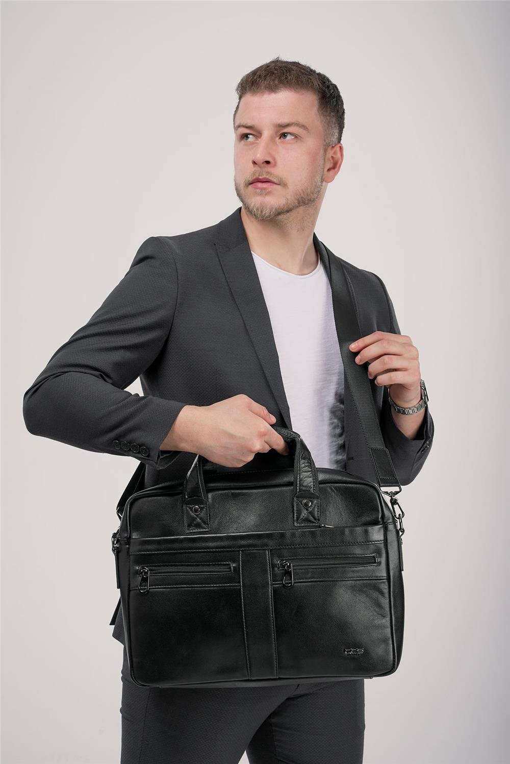 ÇÇS 71469 Hakiki Deri Evrak Çantasıı