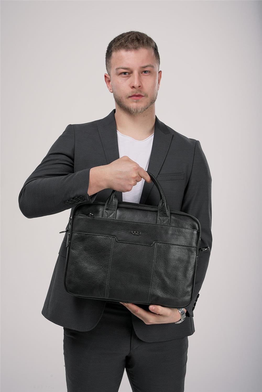 ÇÇS 71475 Hakiki Deri Evrak Çantası