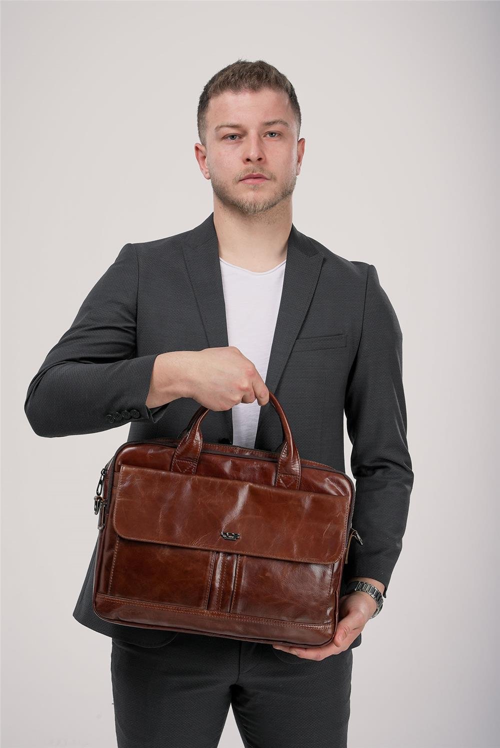 ÇÇS 71476 Hakiki Deri Evrak Çantası