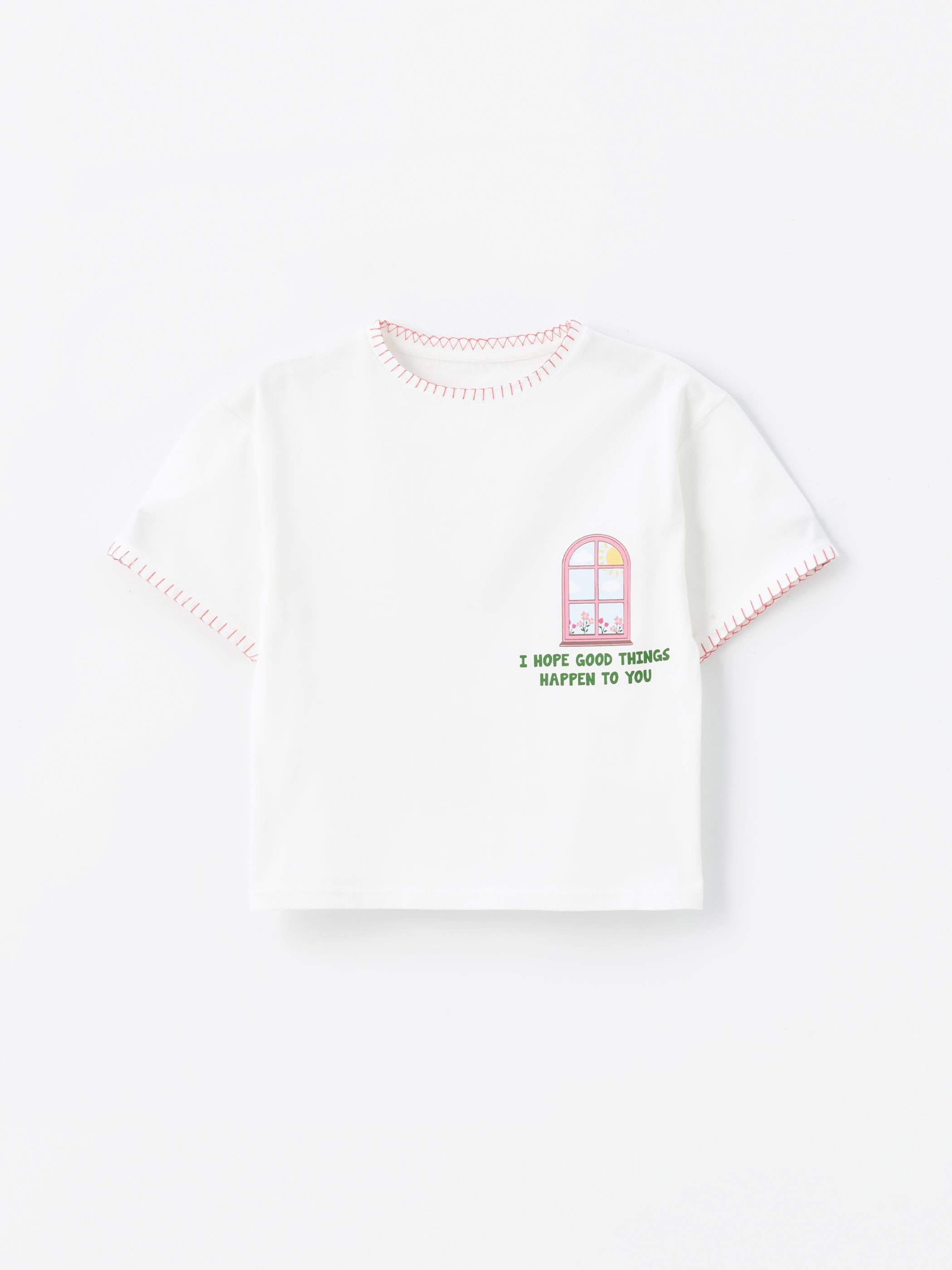 3' lü Set - Örme Baskı Detaylı Tshirt Set 8