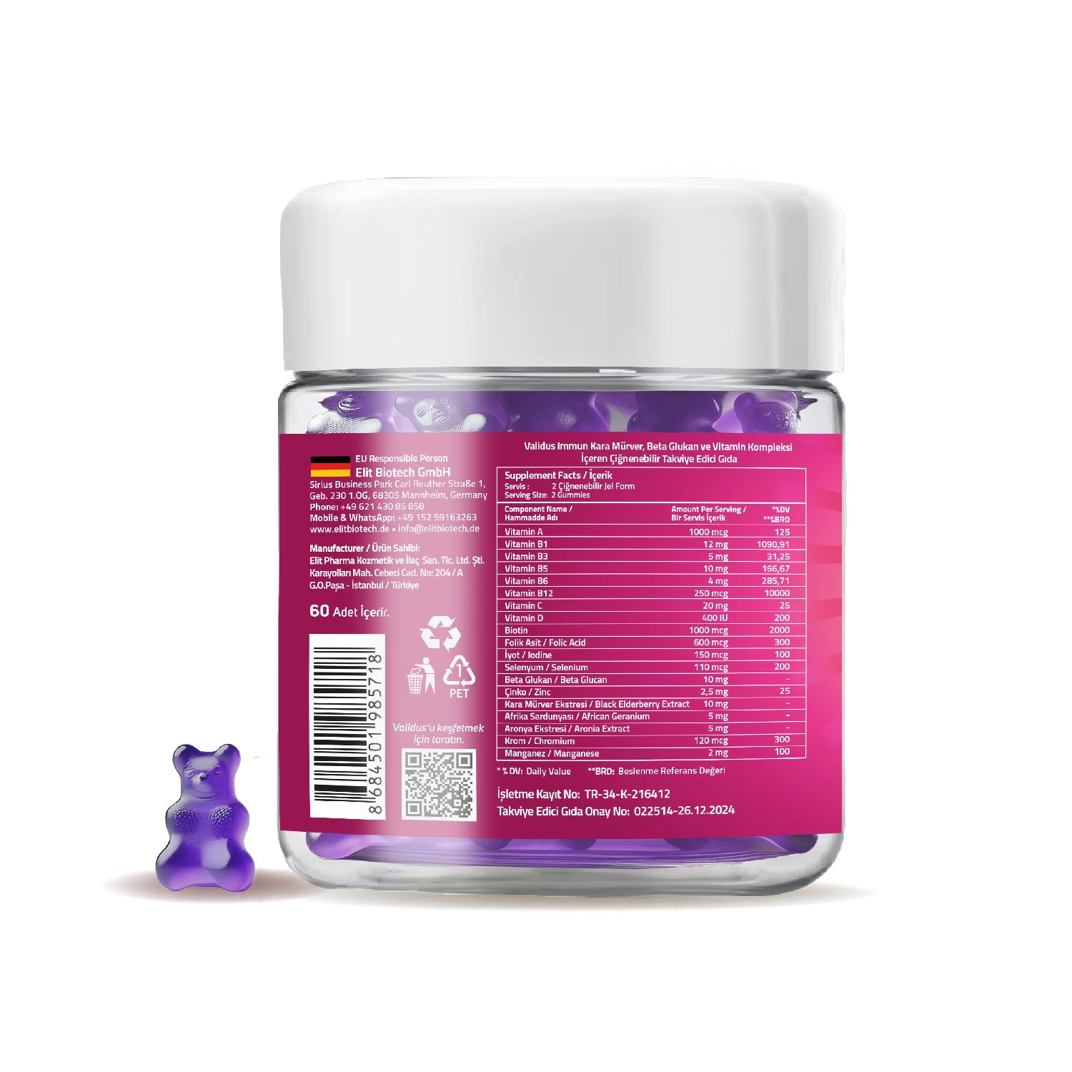 Validus Adults Immun 60 Gummies