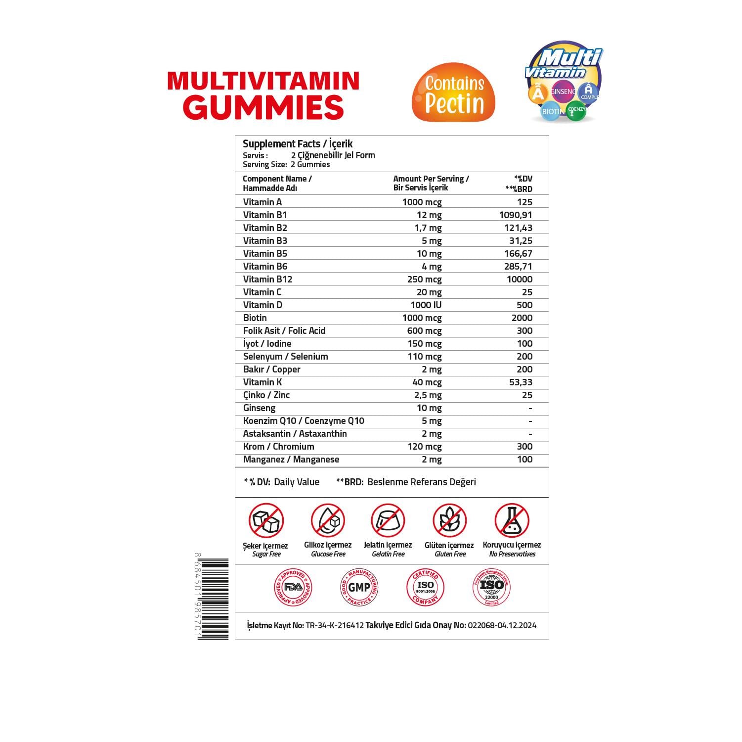 Validus Adults Multivitamin 60 Gummies