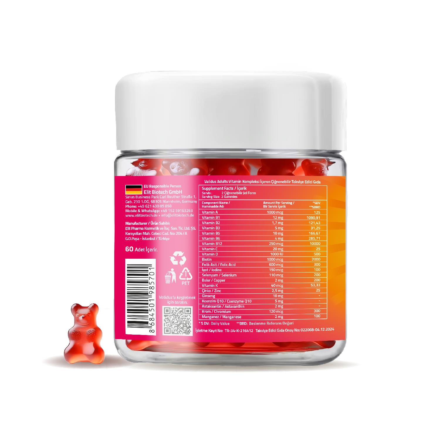Validus Adults Multivitamin 60 Gummies
