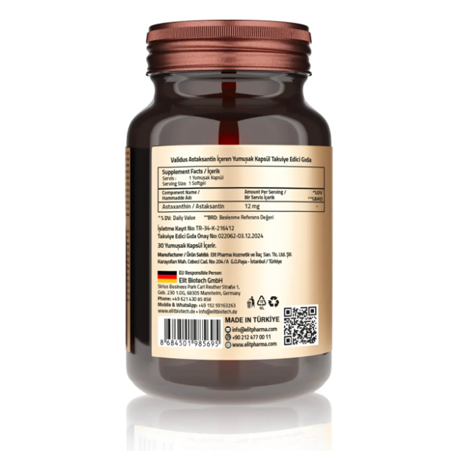 Validus Astaxanthin 12 mg 30 Softgel