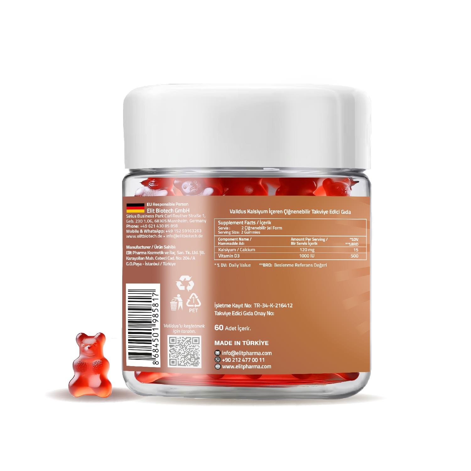 Validus Calcium 60 Gummies
