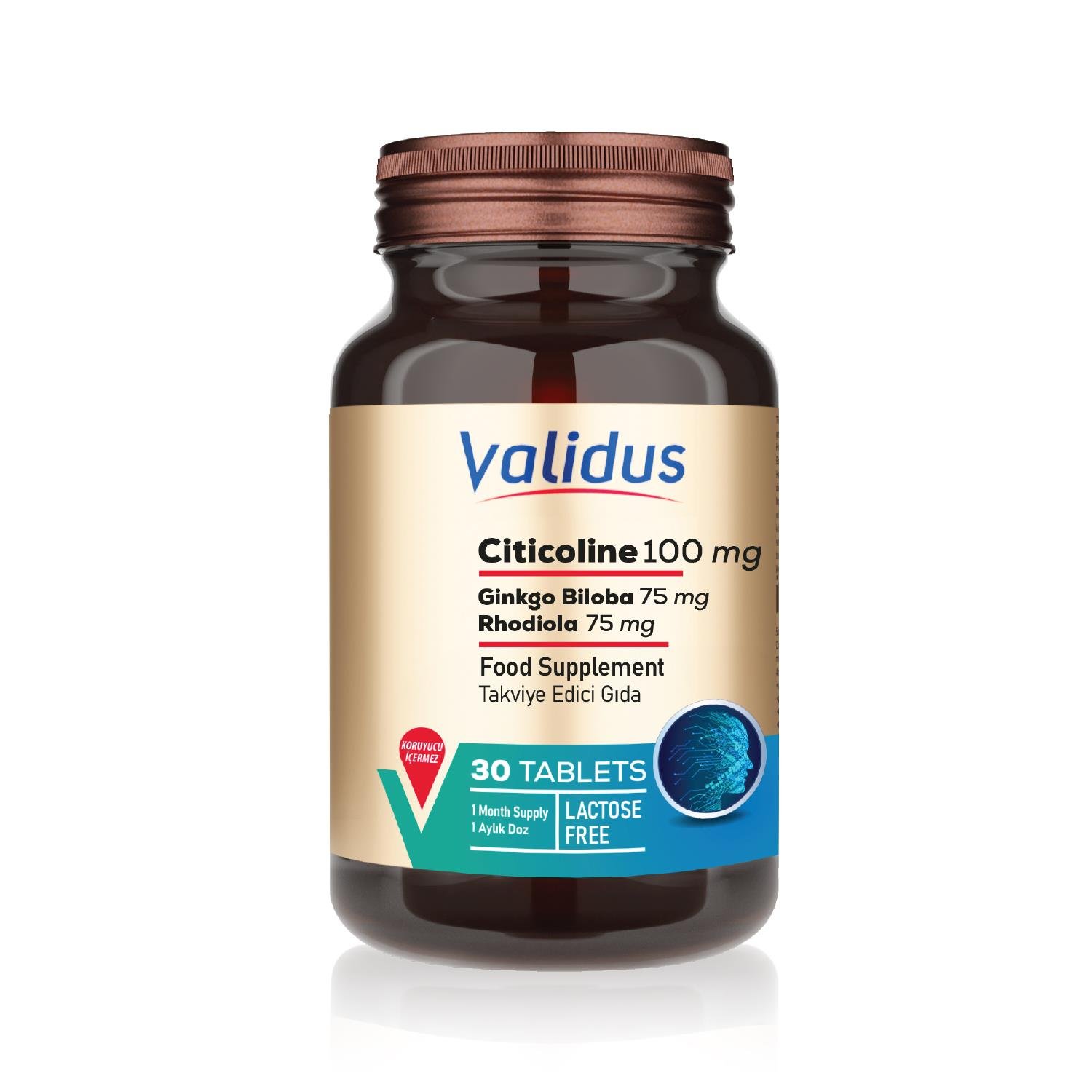 Validus Citicoline 100 mg 30 Tablet 