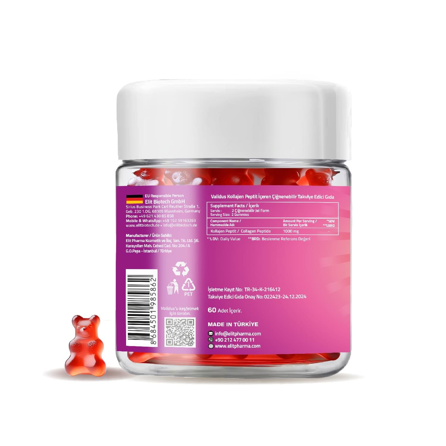 Validus Collagen 1000 mg 60 Gummies