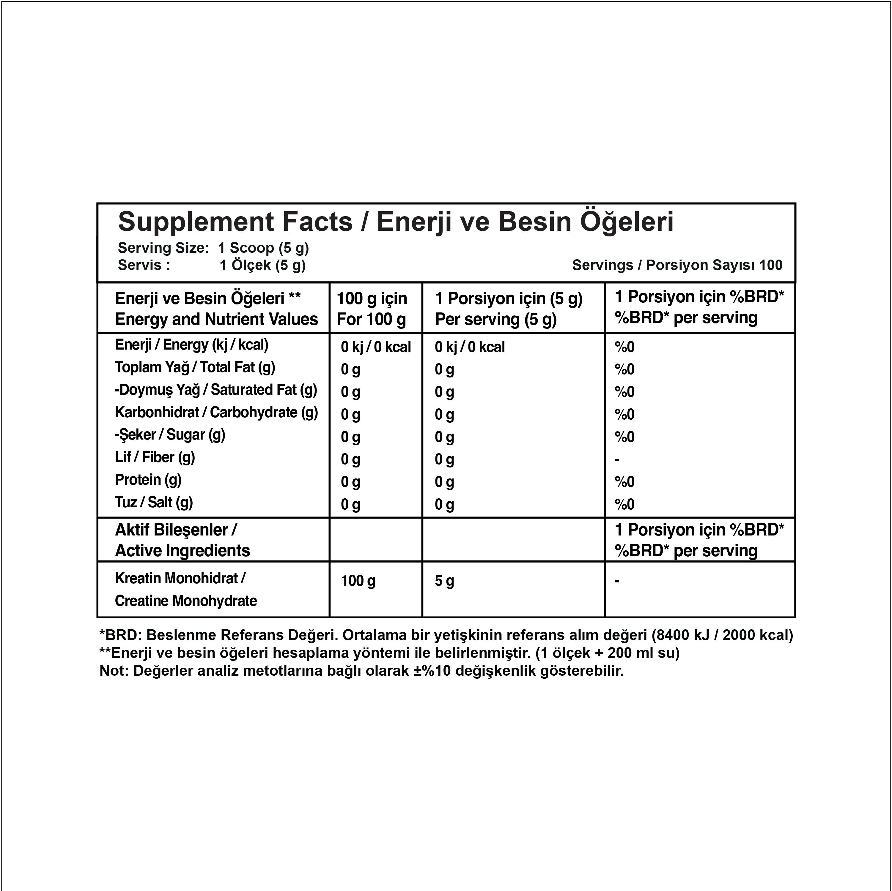 Validus Creatin Monohydrate 500g