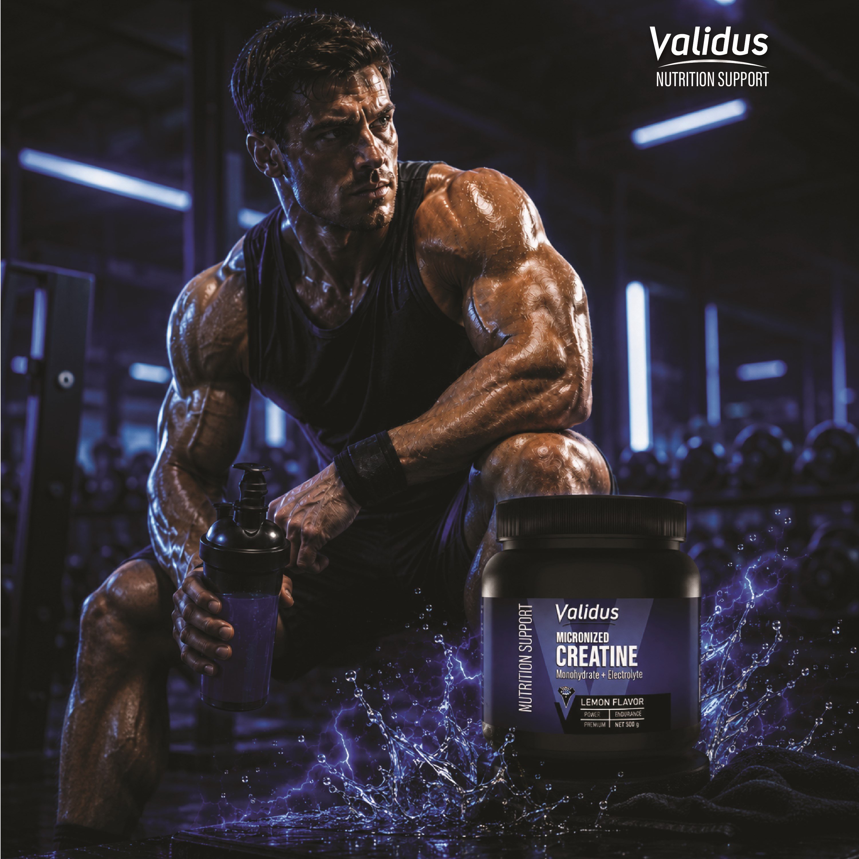 Validus Creatin Monohydrate + Electrolyte 500g