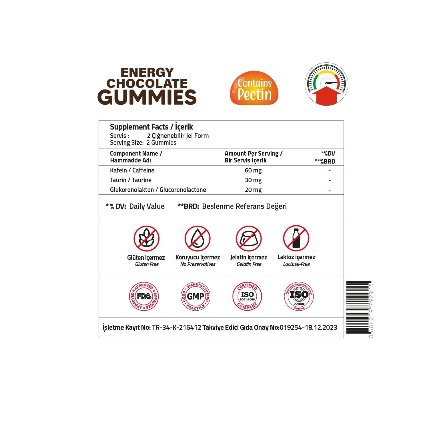 Validus Energy Chocolate 15 Gummies