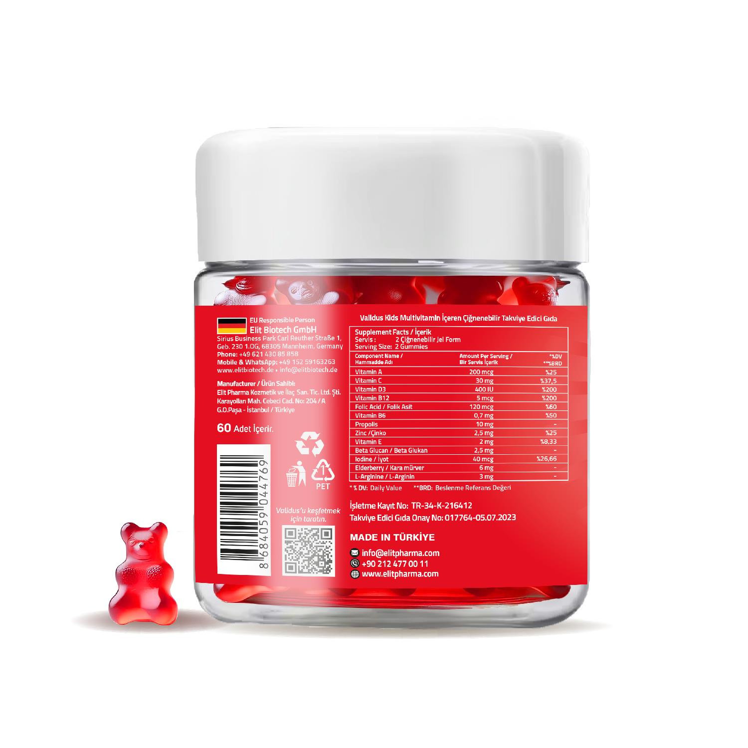 Validus Kids Multivitamin 60 Gummies