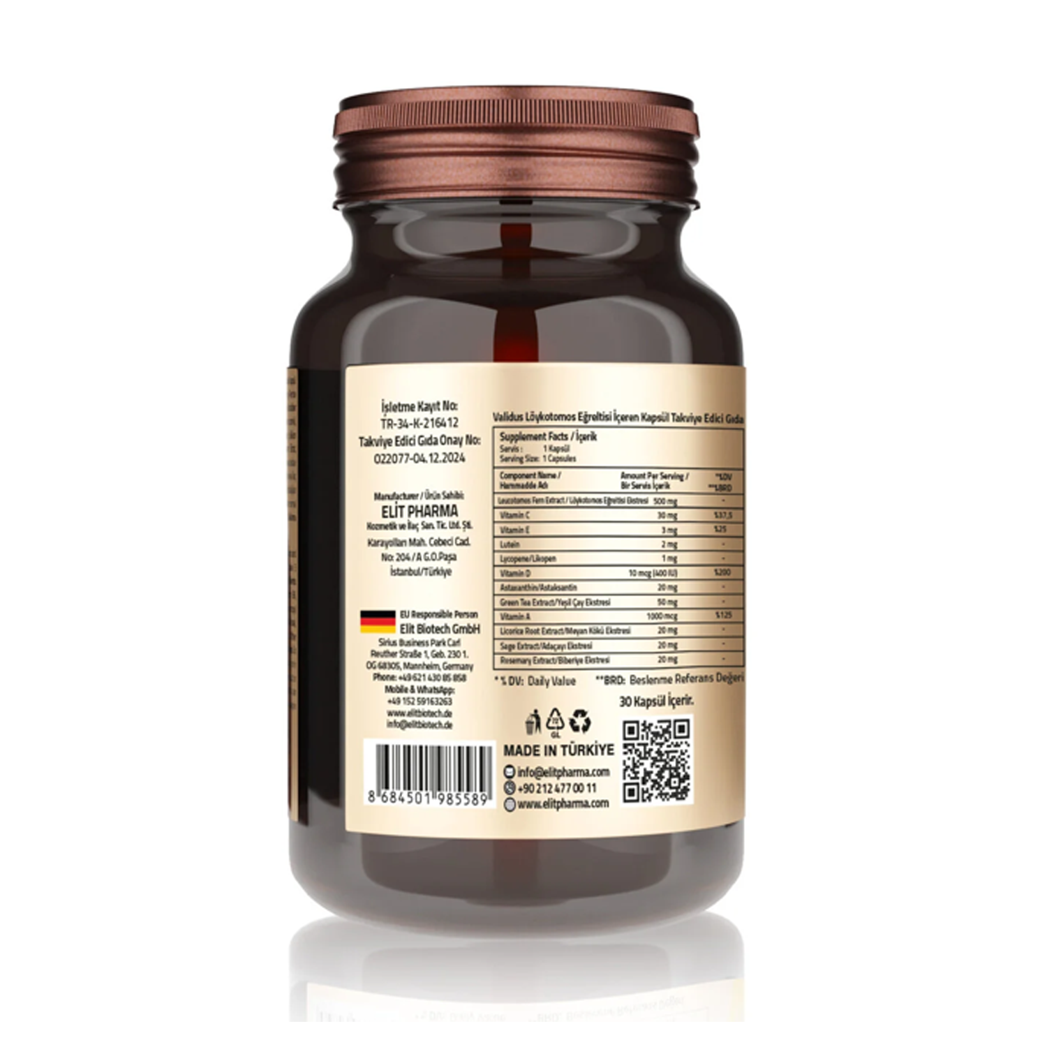 Validus Löykotomos Fern 500 mg 30 Capsules