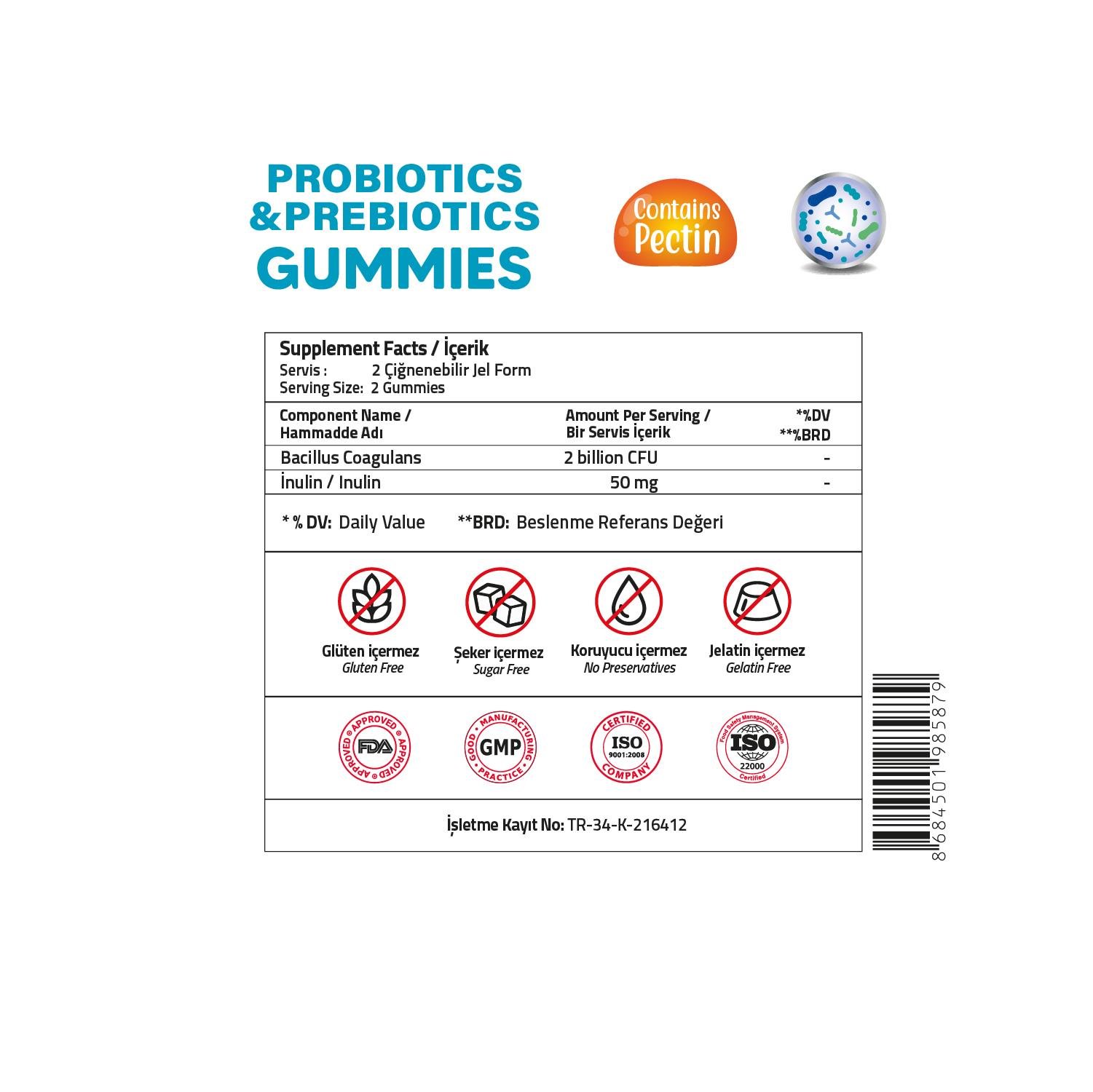 Validus Probiotic+Prebiotic 60 Gummies