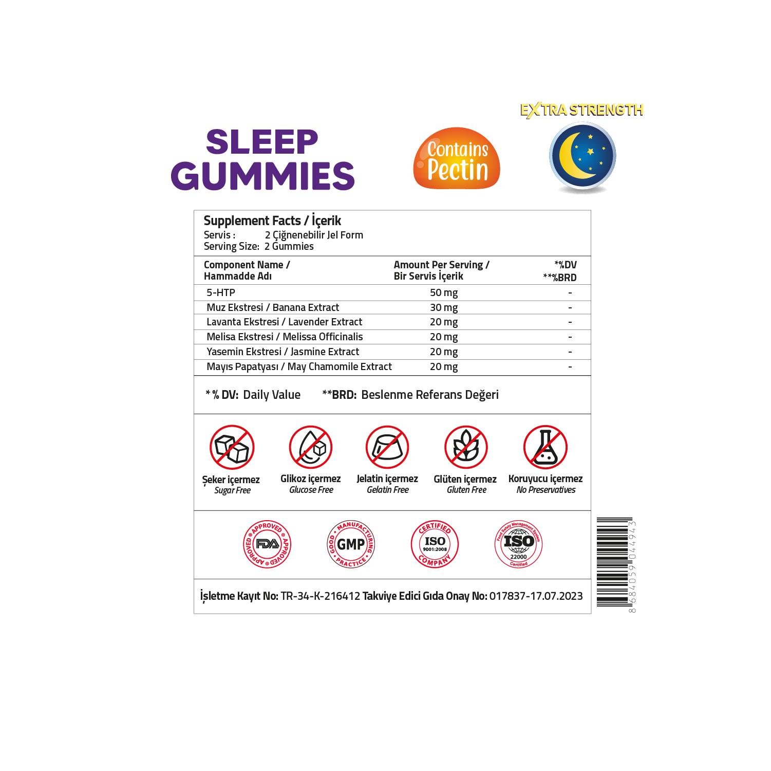 Validus Sleep  Jasmine + Lavander + Melissa + Banana 60 Gummies