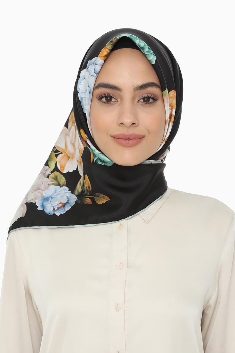 Levidor Açık Yeşil Twill Saf İpek Eşarp