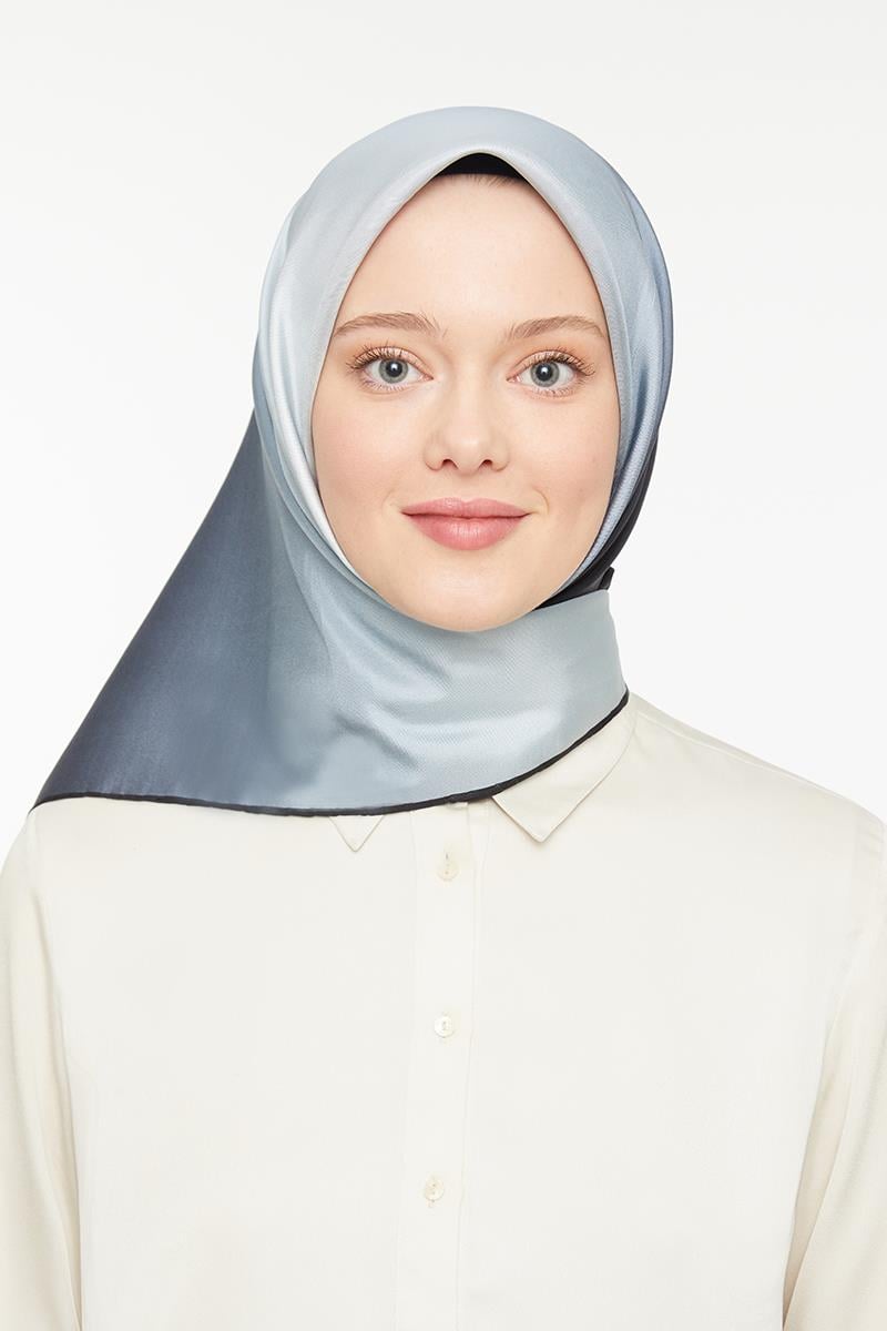 Levidor Antrasit Twill Saf İpek Eşarp
