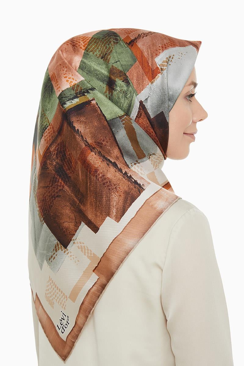 Levidor Bej Twill Saf İpek Eşarp