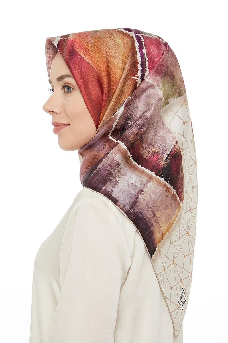 Levidor Bej Twill Saf İpek Eşarp