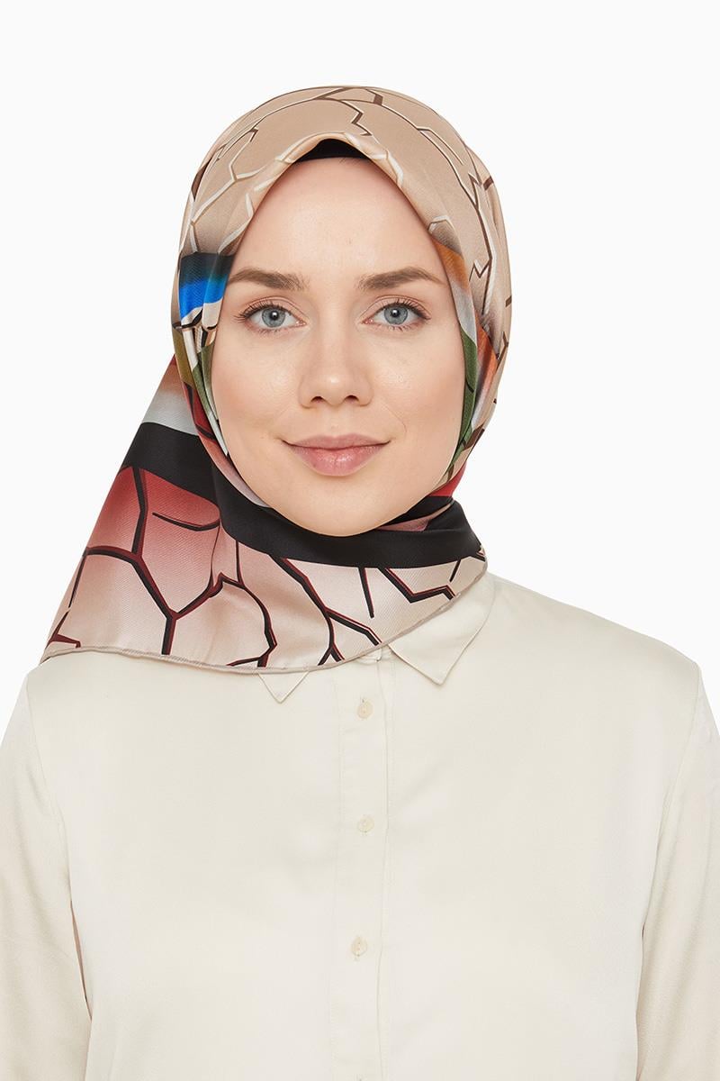Levidor Bej Twill Saf İpek Eşarp