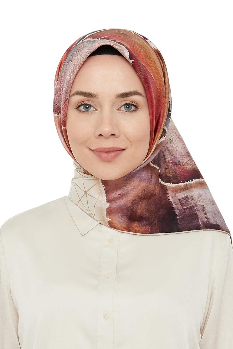 Levidor Bej Twill Saf İpek Eşarp