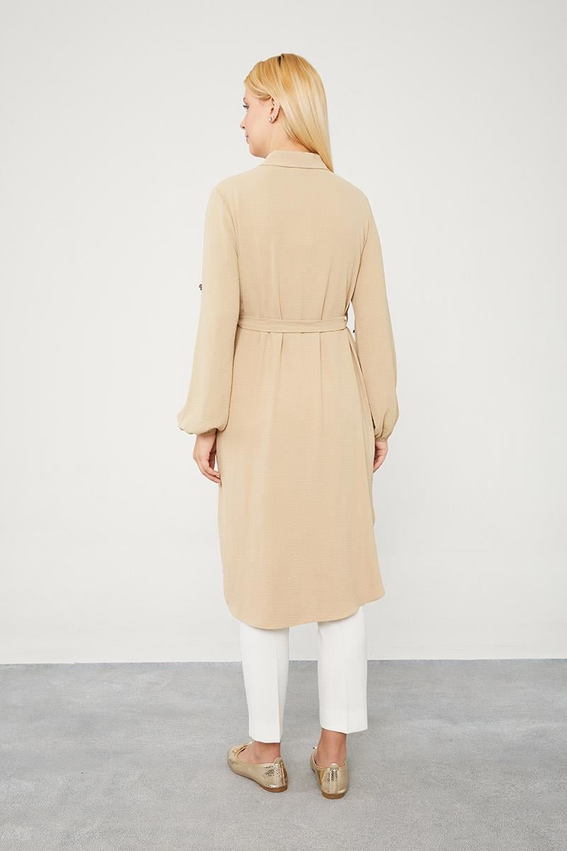 Levidor Camel Kolları Taşlı Tunik