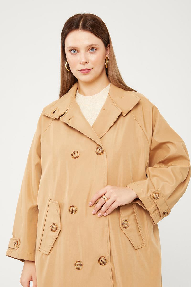 Levidor Camel Oversize Trençkot