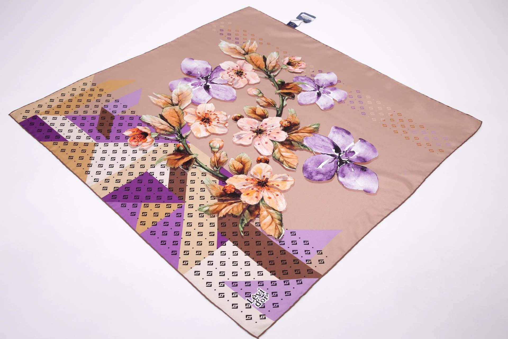 Levidor Eflatun Twill Saf İpek Eşarp