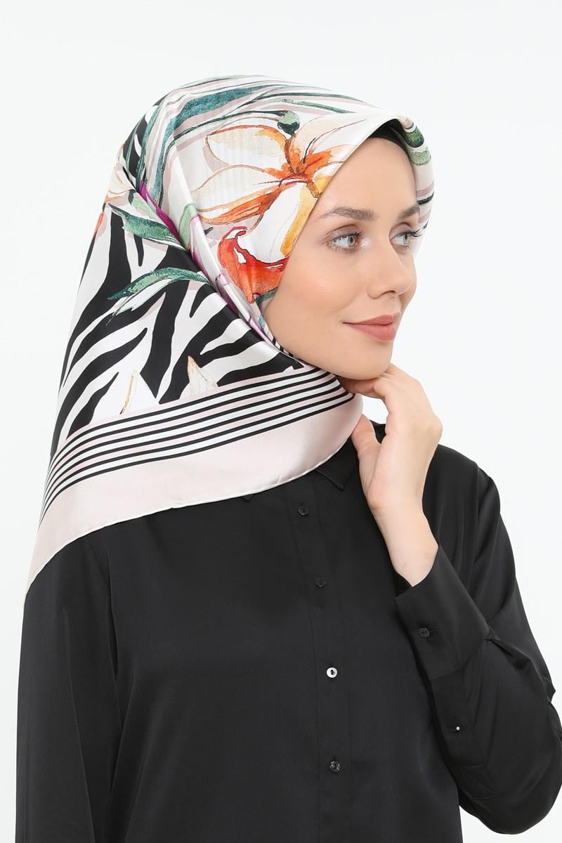 Levidor Ekru Twill Saf İpek Eşarp