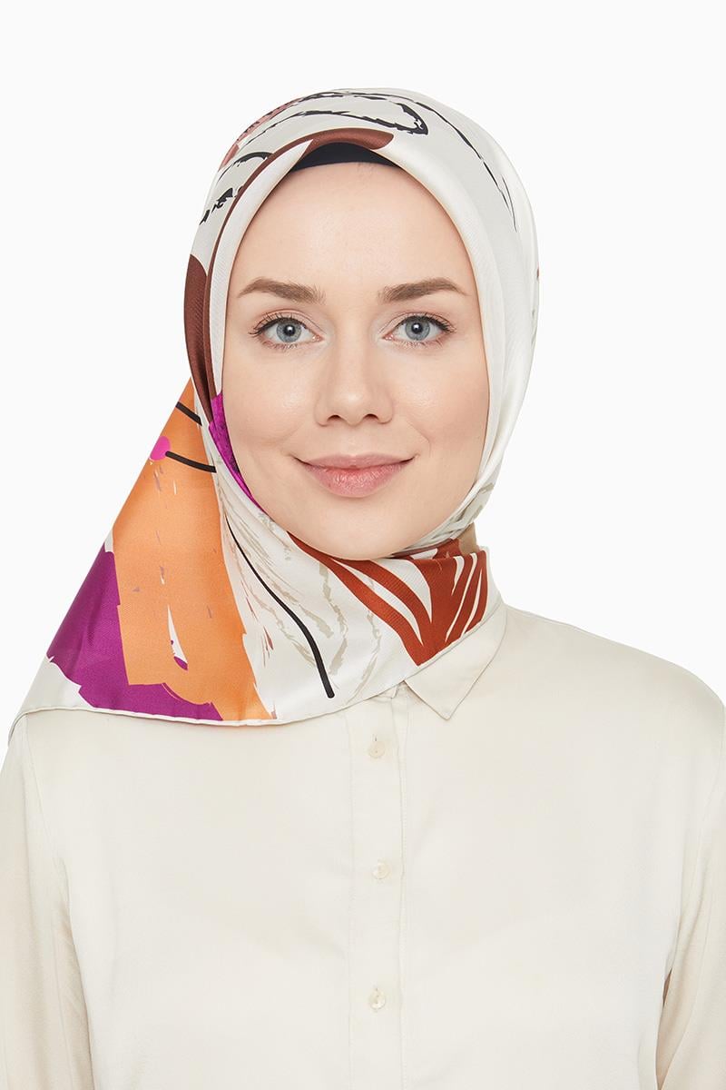 Levidor Fuşya Twill Saf İpek Eşarp