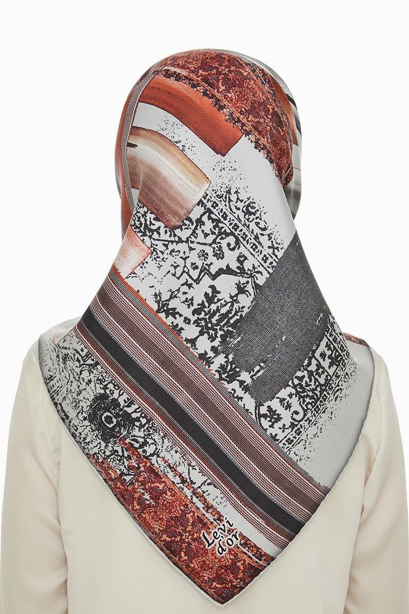 Levidor Gri Twill Saf İpek Eşarp