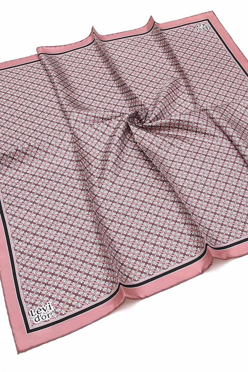 Levidor Gül Kurusu Twill Saf İpek Eşarp