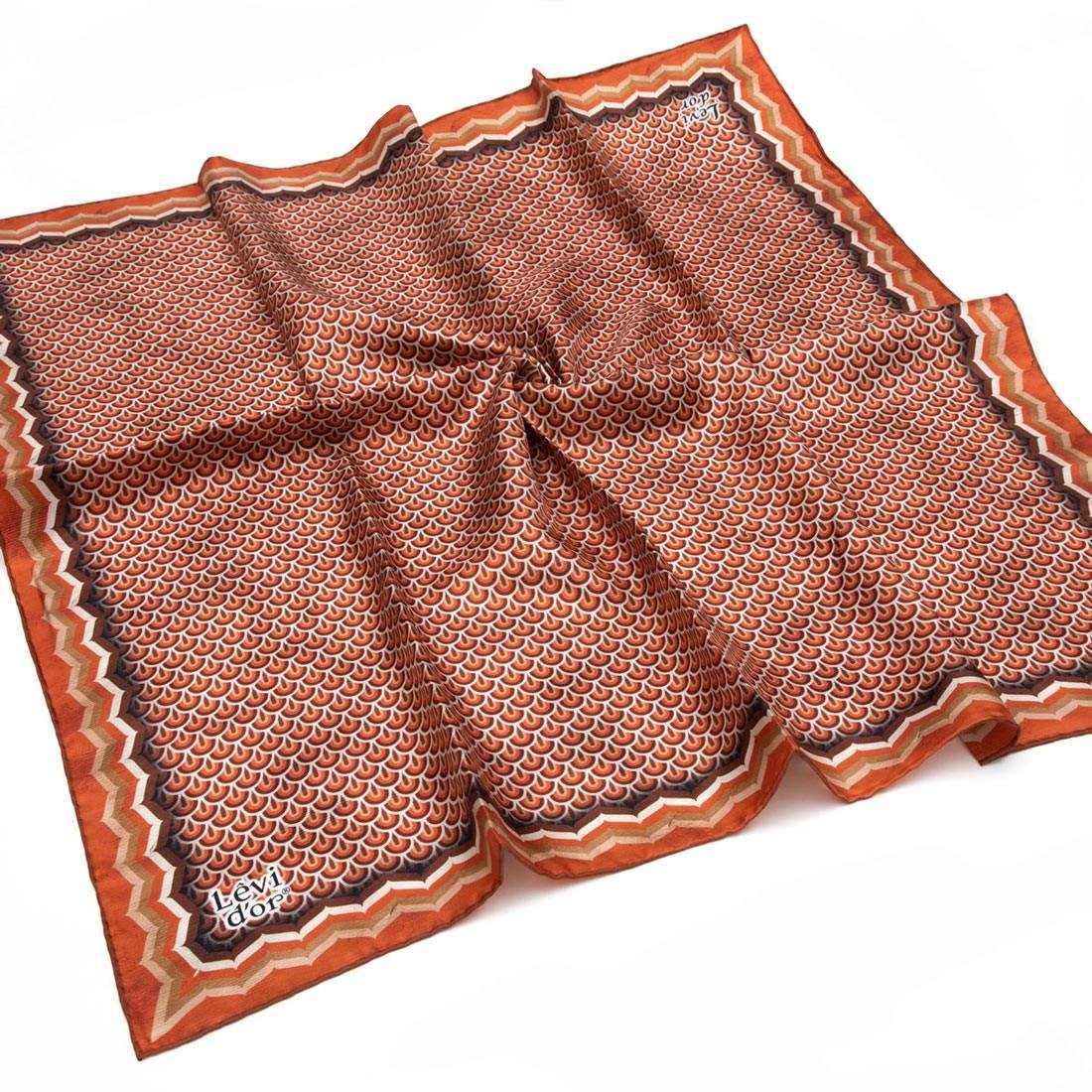 Levidor Kiremit Twill Saf İpek Eşarp