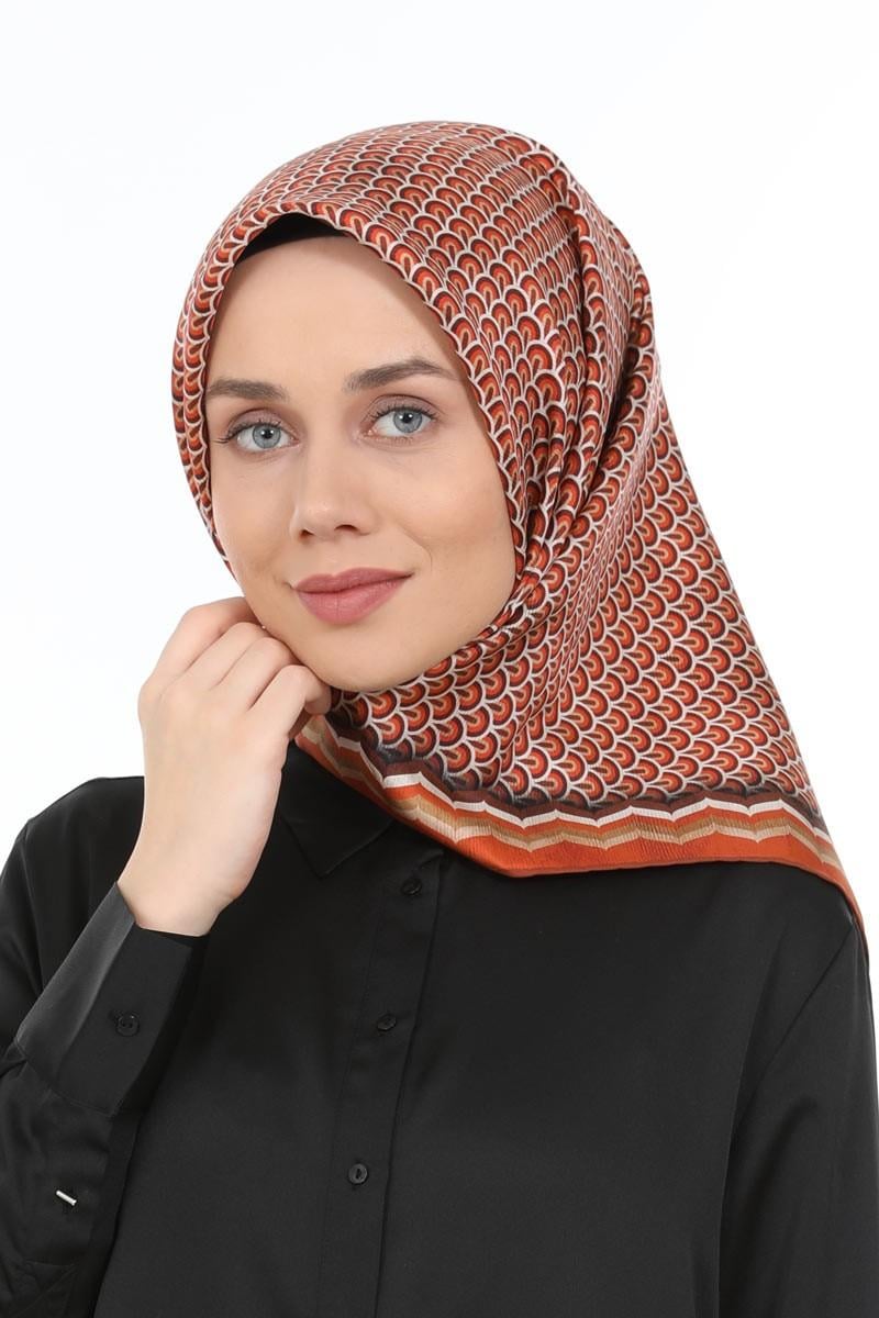 Levidor Kiremit Twill Saf İpek Eşarp
