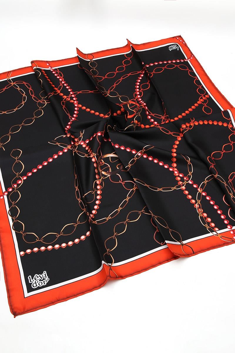 Levidor Kiremit Twill Saf İpek Eşarp