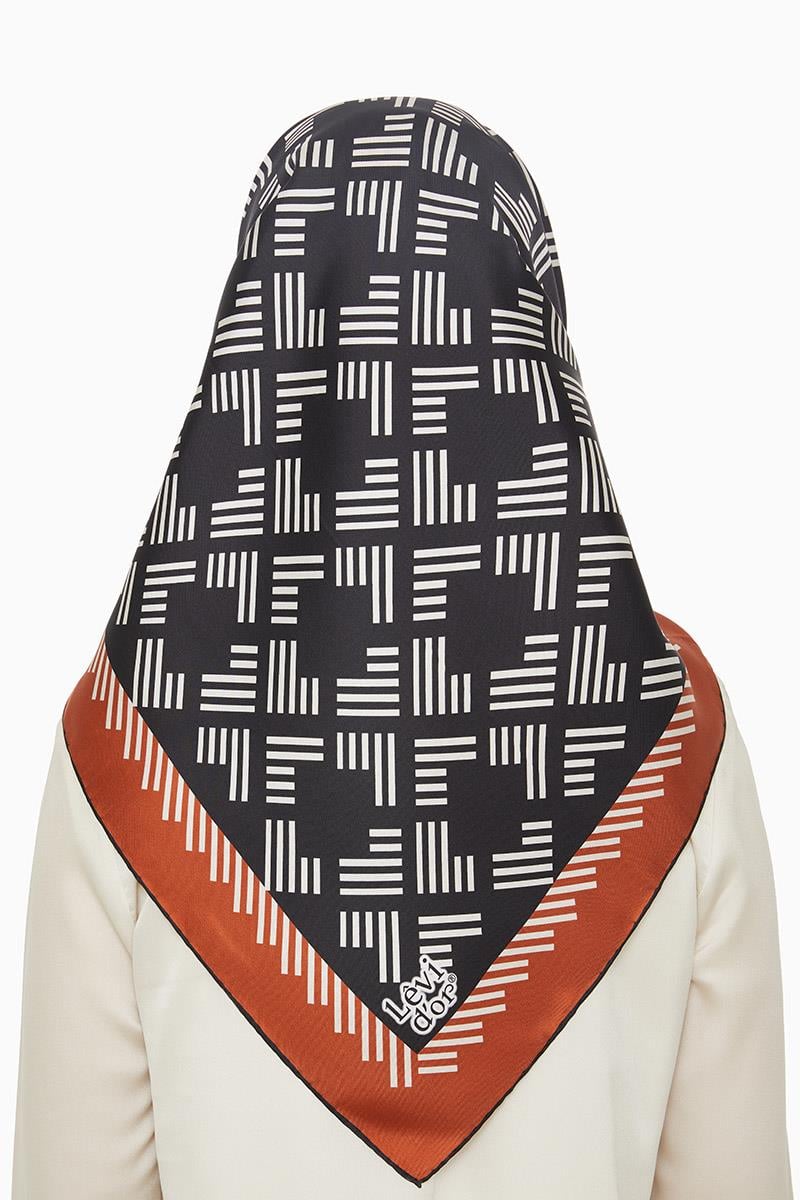 Levidor Kiremit Twill Saf İpek Eşarp