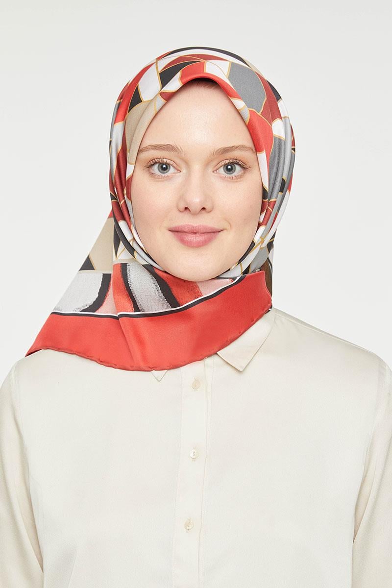 Levidor Kırmızı Trend Twill Eşarp