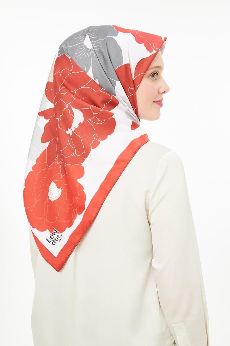 Levidor Kırmızı Trend Twill Eşarp