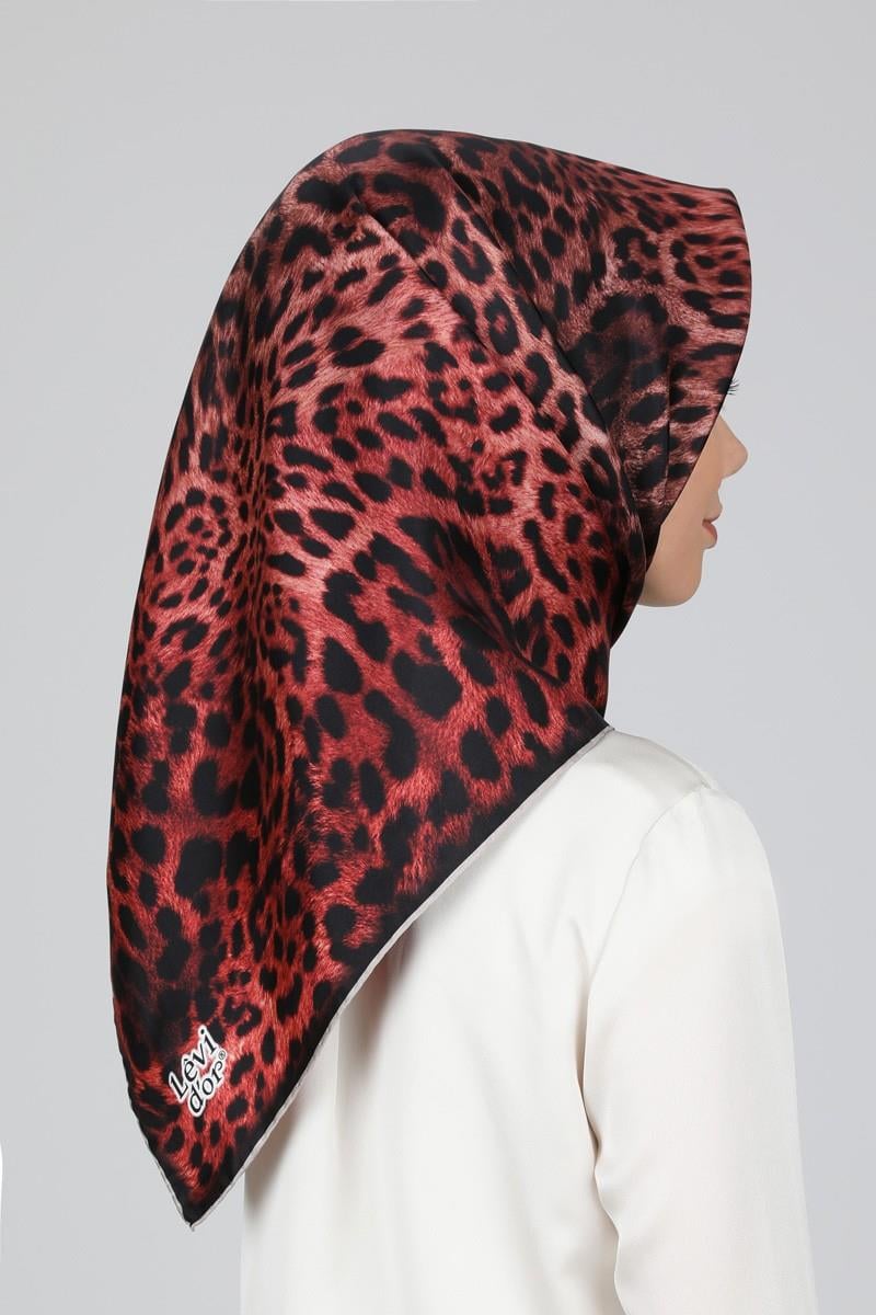 Levidor Kırmızı Twill İpek Eşarp