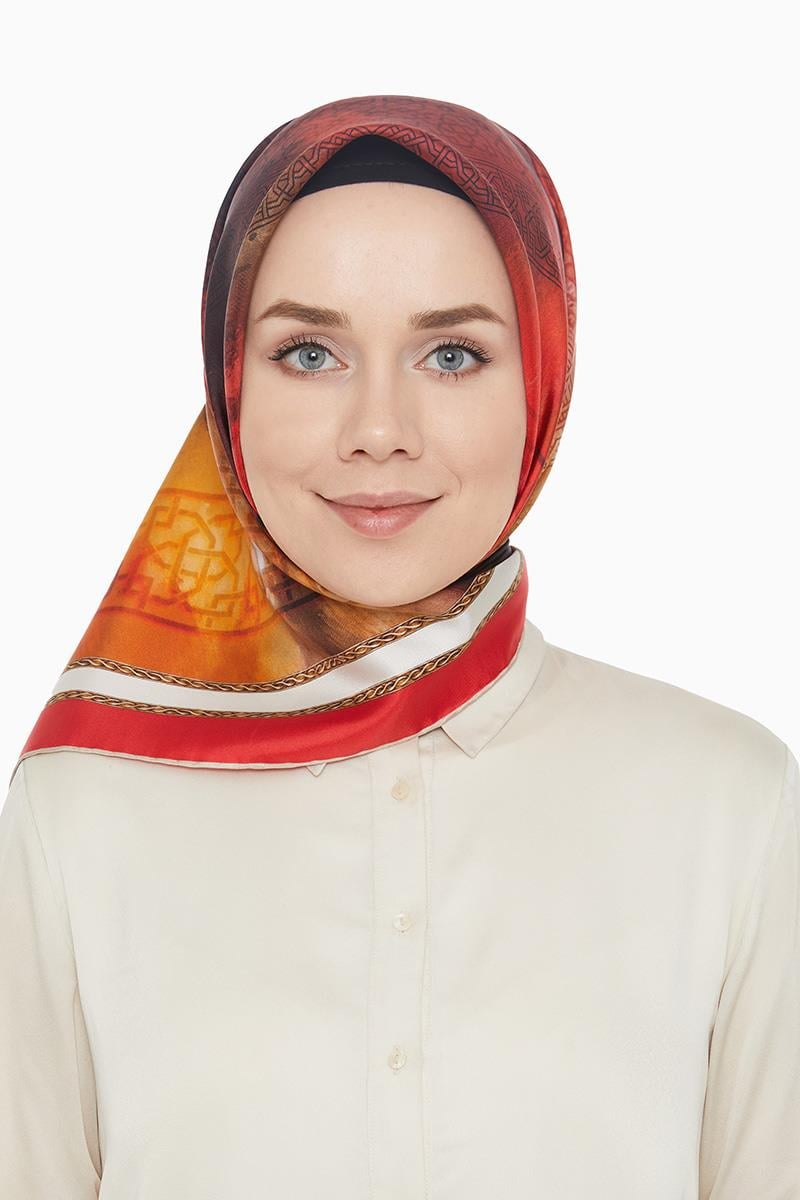 Levidor Kırmızı Twill Saf İpek Eşarp
