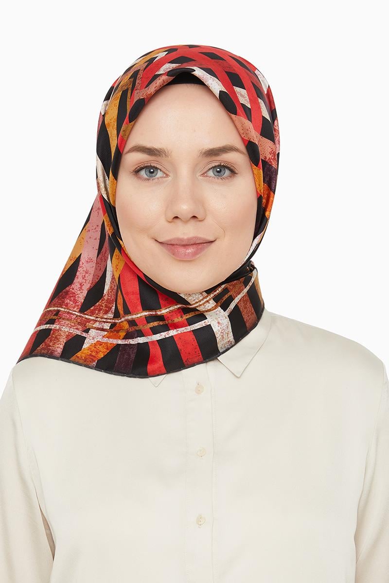 Levidor Kırmızı Twill Saf İpek Eşarp