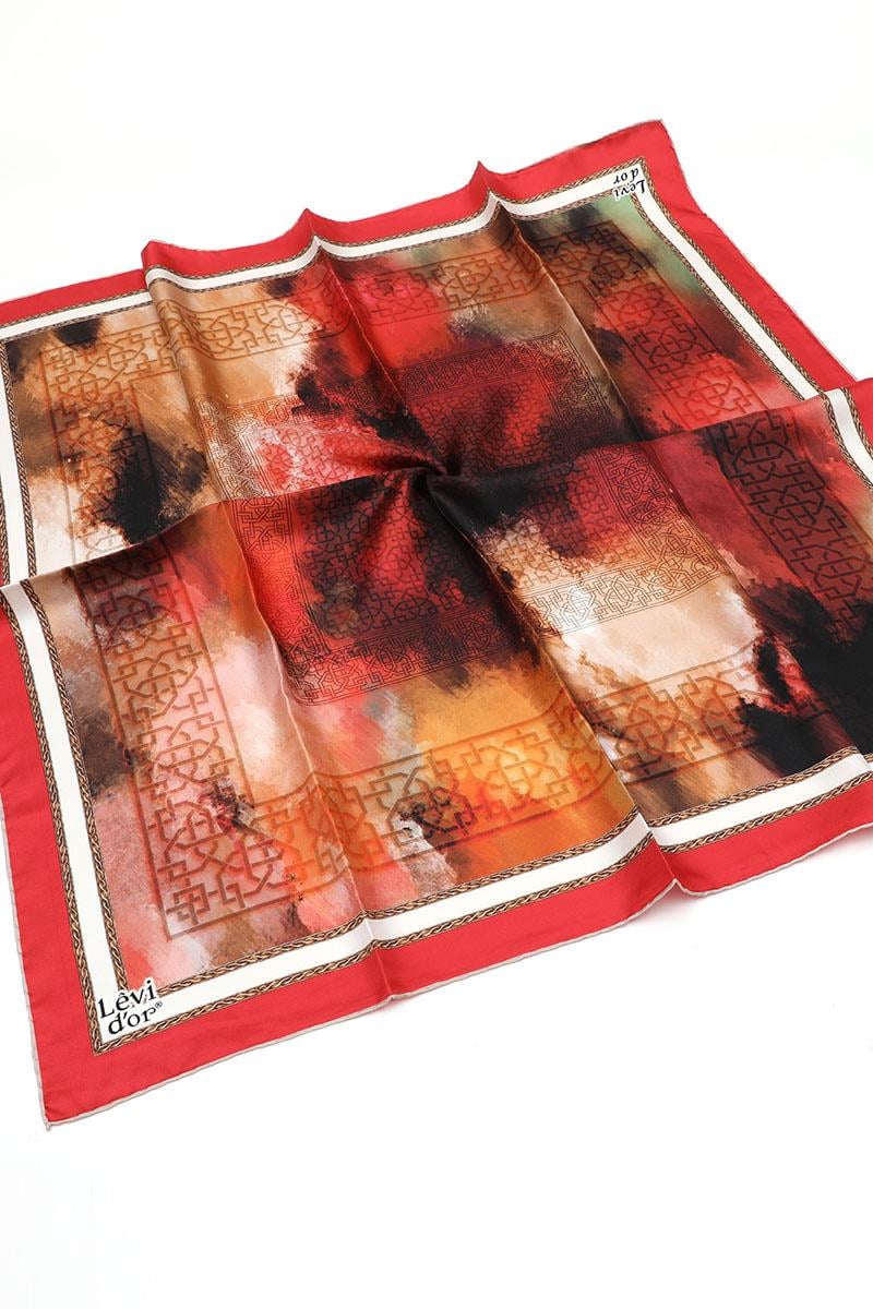 Levidor Kırmızı Twill Saf İpek Eşarp