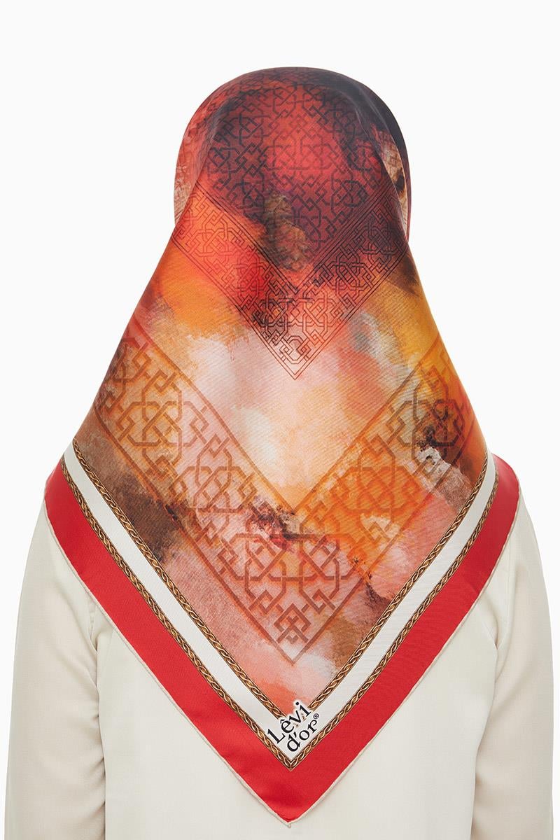 Levidor Kırmızı Twill Saf İpek Eşarp