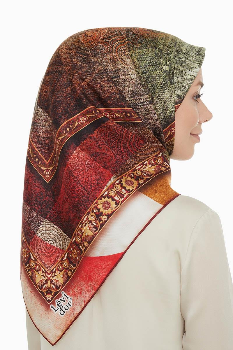 Levidor Kırmızı Twill Saf İpek Eşarp