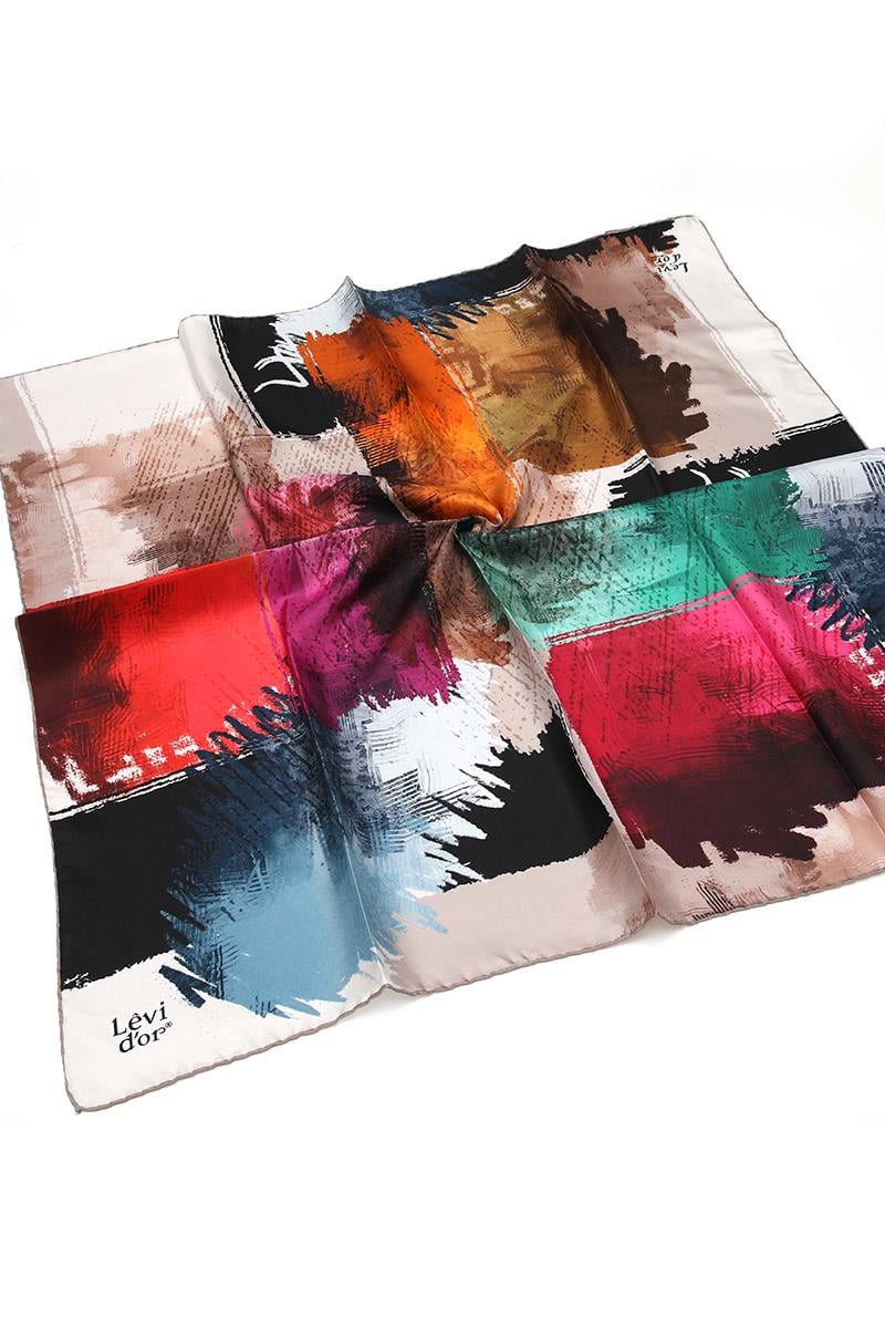 Levidor Kırmızı Twill Saf İpek Eşarp