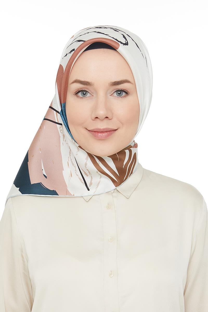 Levidor Kot Mavisi Twill Saf İpek Eşarp