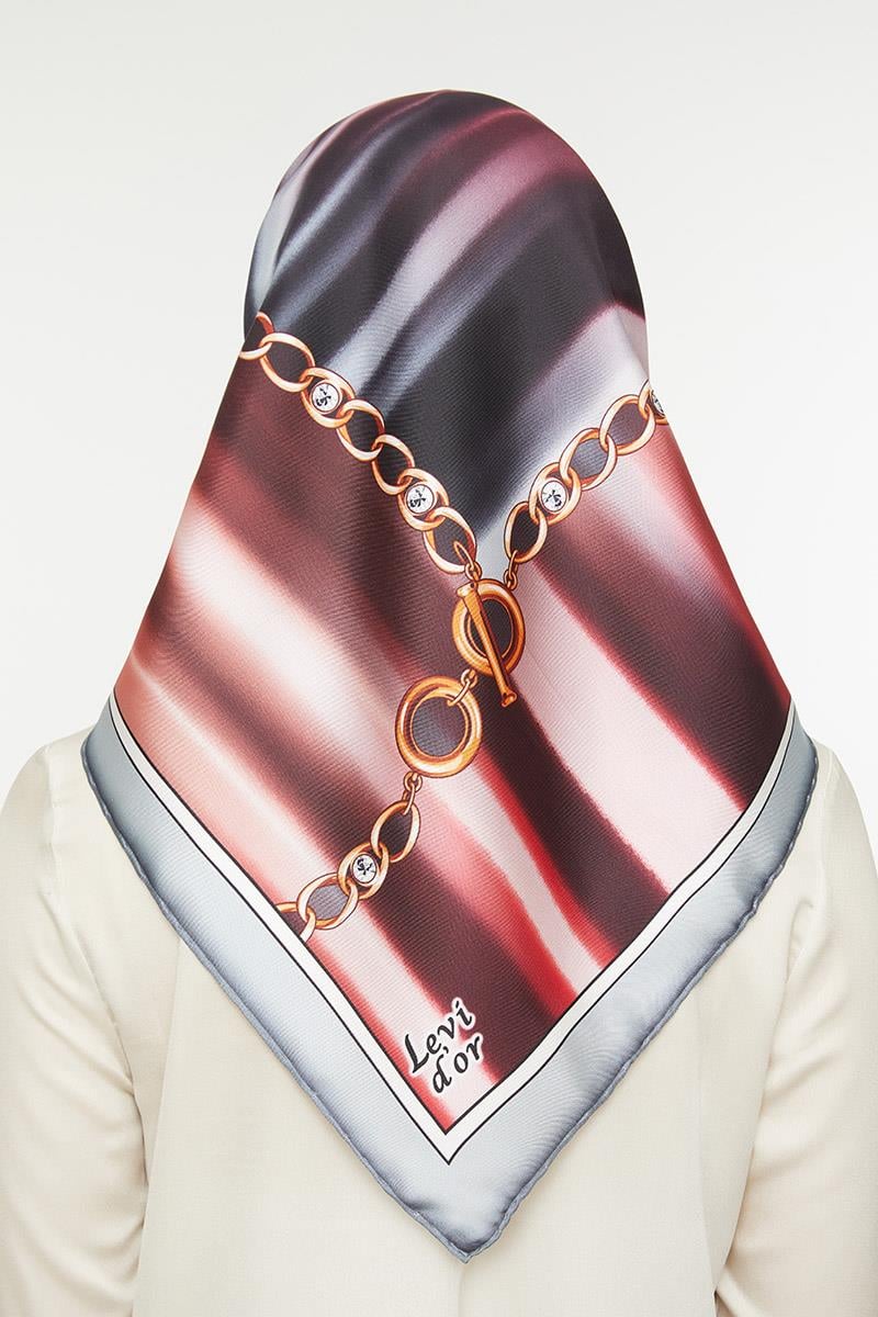 Levidor Koyu Pembe Twill Saf İpek Eşarp