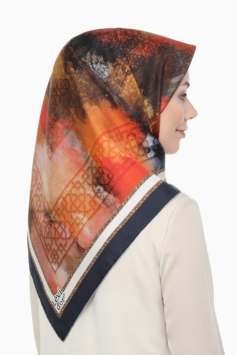 Levidor Lacivert Twill Saf İpek Eşarp