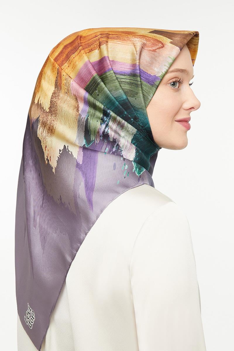 Levidor Lila Twill Saf İpek Eşarp
